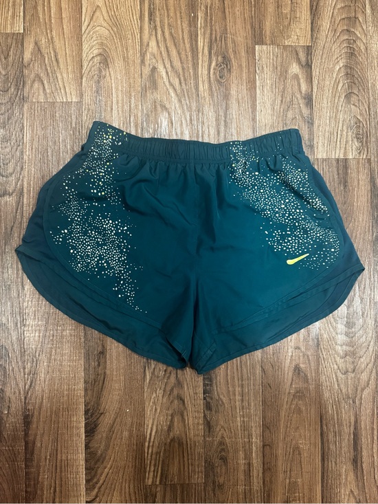 Nike Pants - Nike Women's Large Teal Running Shorts with Yellow Accent
